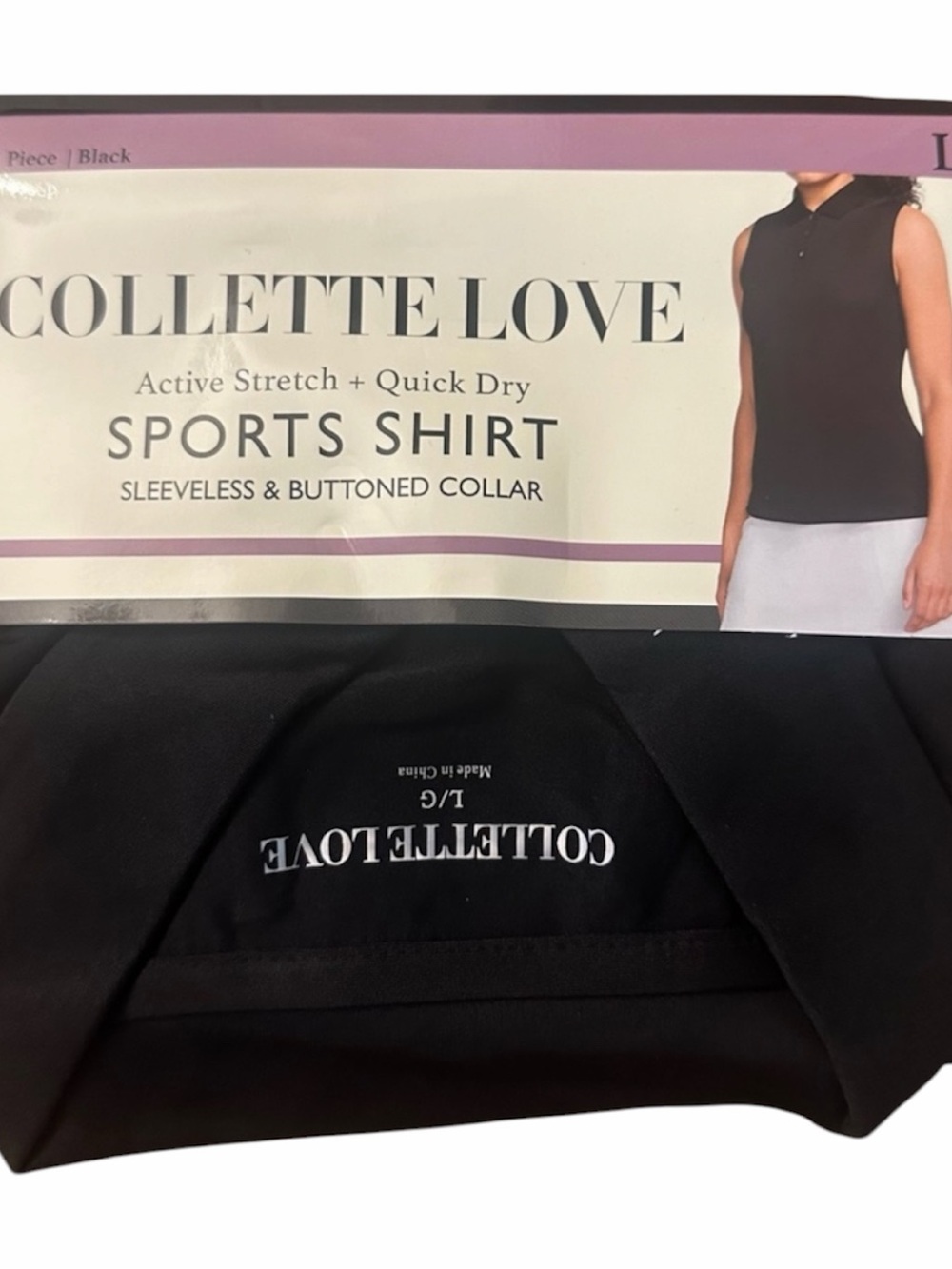 Collette Love Black Sports Shirt NWT L